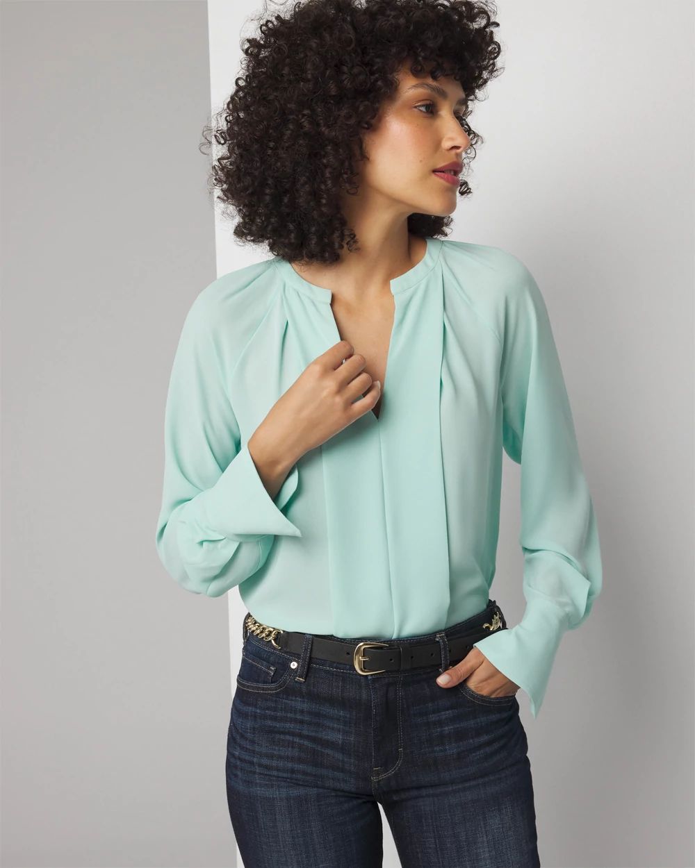 Pleated Front Blouse | White House Black Market